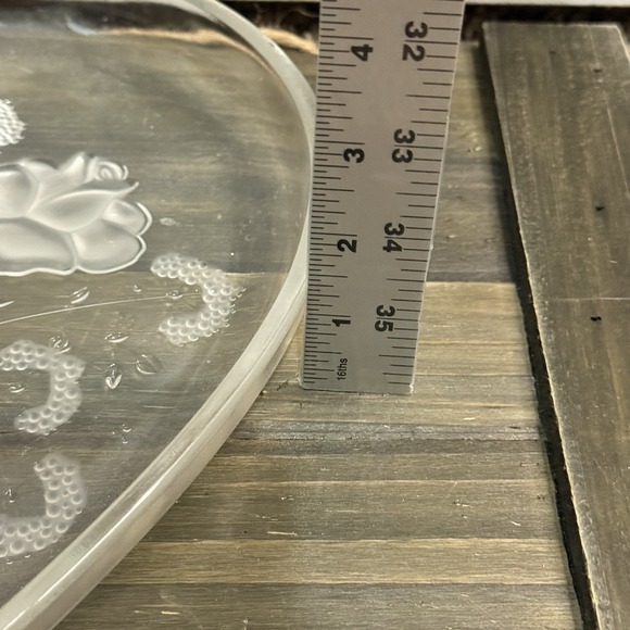 Mikasa Crystal Valentine's Heart‎ Shaped Rose Bouquet Serving Tray 12" Beautiful - Picture 4 of 6